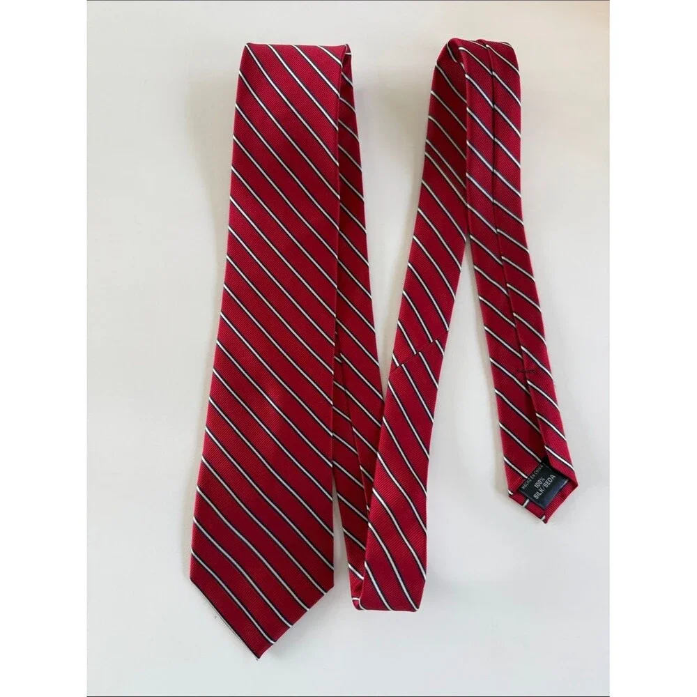 US Polo Association Classic Red White Blue Striped Men's Tie